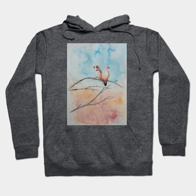 Zebra Finches - birds of Australia Hoodie by GarryGreenwood